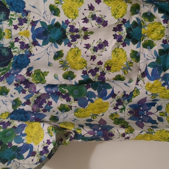 Talbots Floral Print Short Sleeve Linen Blend Sheath Dress Size 18W Blue - Picture 3 of 7